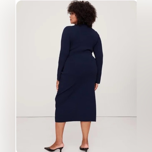 Banana Republic POLO WRAP SWEATER DRESS color Burgundy Long Sleeve size Medium - Picture 5 of 9